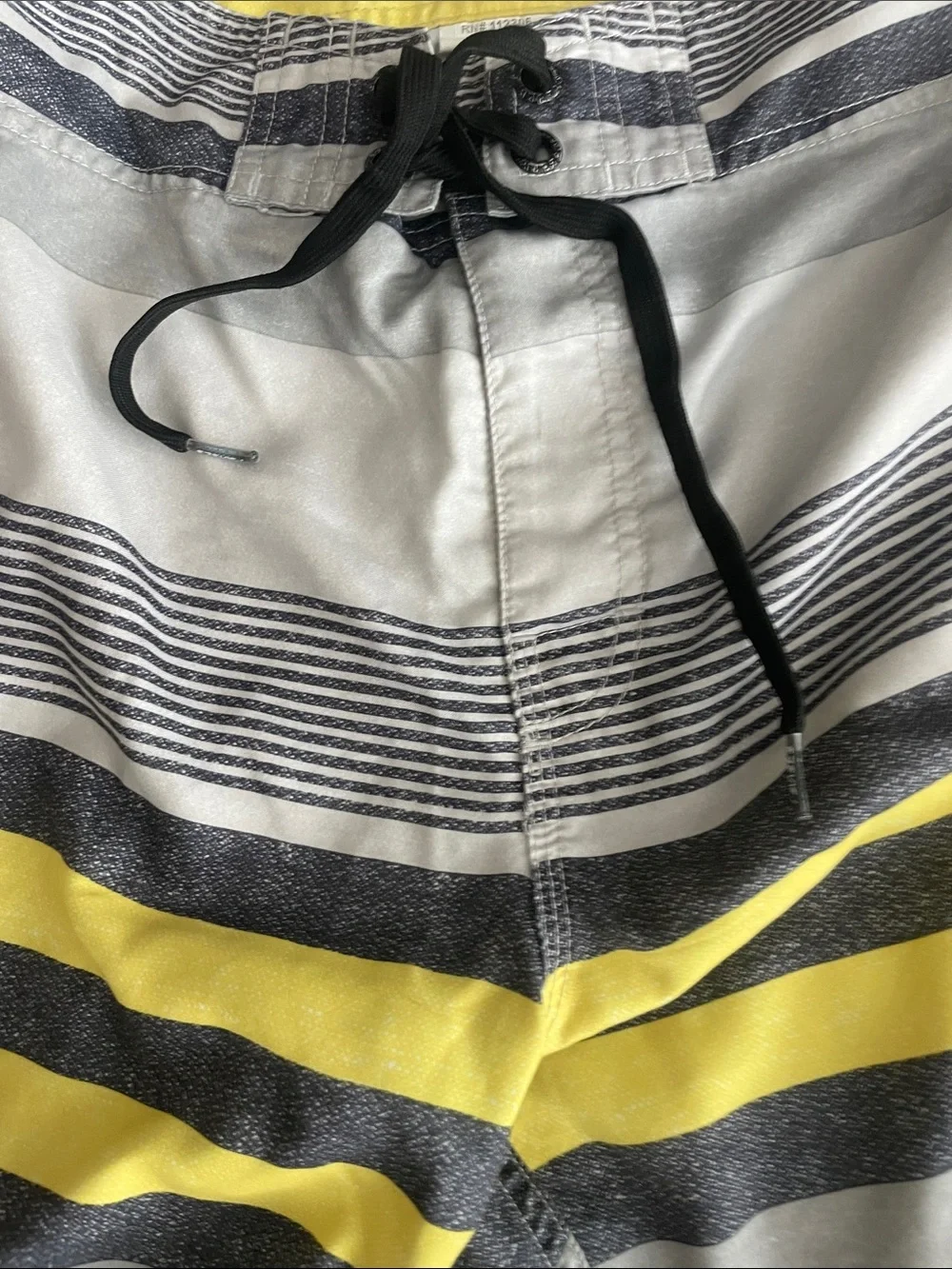 Ezekiel Men's Yellow & Gray Striped Board Shorts